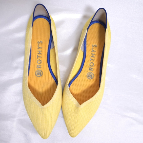 Rothys “Marigold” Yellow Size W7 Pointed Flat - Picture 1 of 7
